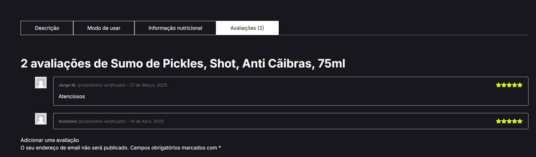 Avaliações